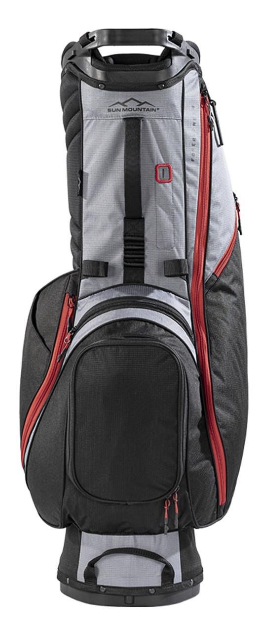 Sun Mountain Forerunner stand bag, zwart/nikkel/rood
