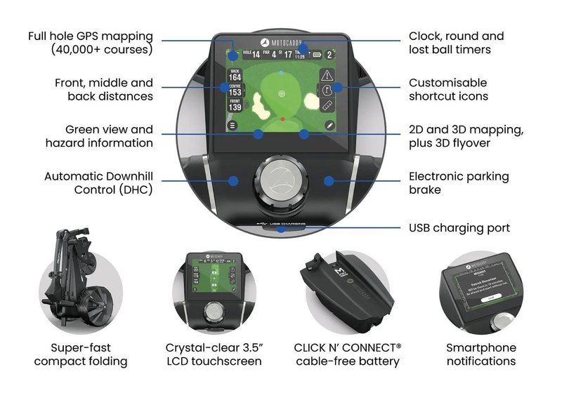 Motocaddy NEW M5 GPS DHC elektrische trolley, Ultra Lithium