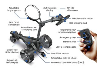 Motocaddy NEW M7 REMOTE DHC elektrische trolley 2026, M7 Ultra Lithium, grafiet