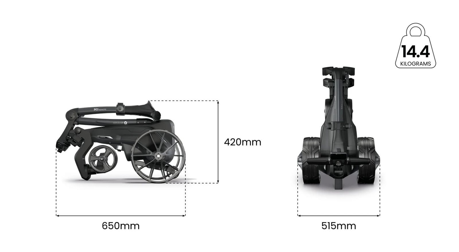 Motocaddy NEW M7 REMOTE DHC elektrische trolley 2026, M7 Ultra Lithium, grafiet