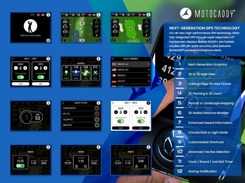 Motocaddy NEW M7 GPS REMOTE DHC elektrische trolley 2026, M7 Ultra Lithium, grafiet