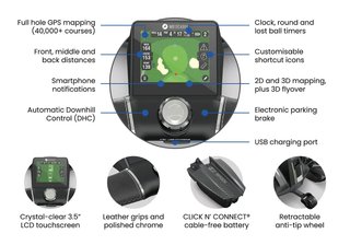 Motocaddy NEW M-TECH GPS elektrische trolley 2026, Ultra Lithium 36+, grafiet
