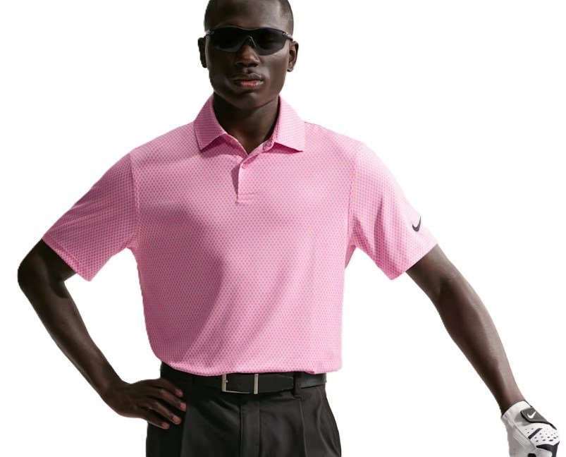 Nike Velocity heren polo, pink foam/peony/black
