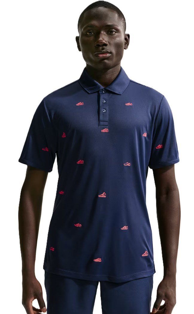 Nike Par heren polo, navy/hot lava