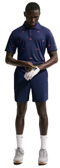 Nike Par heren polo, navy/hot lava