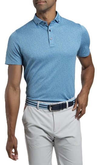 KJUS Lance Printed heren polo, atlas blue