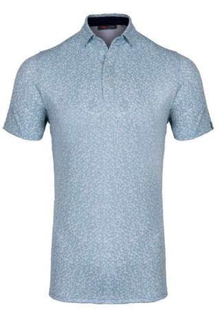 KJUS Lance Printed heren polo, riverbank/white