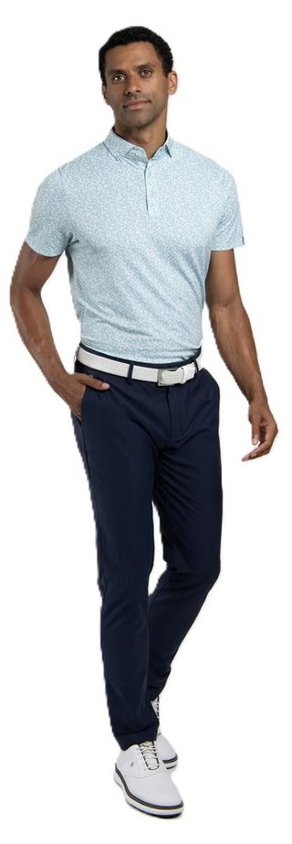 KJUS Lance Printed heren polo, riverbank/white