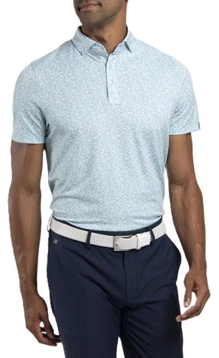 KJUS Lance Printed heren polo, riverbank/white