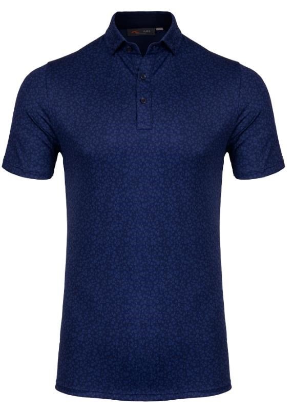 KJUS Lance Printed heren polo, atlanta blue