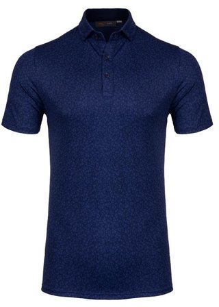 KJUS Lance Printed heren polo, atlanta blue