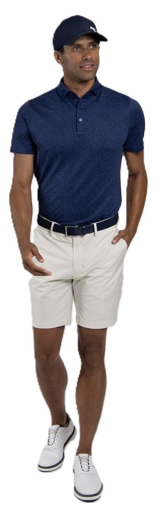 KJUS Lance Printed heren polo, atlanta blue