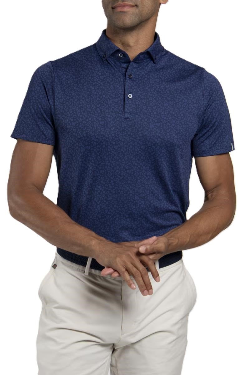 KJUS Lance Printed heren polo, atlanta blue