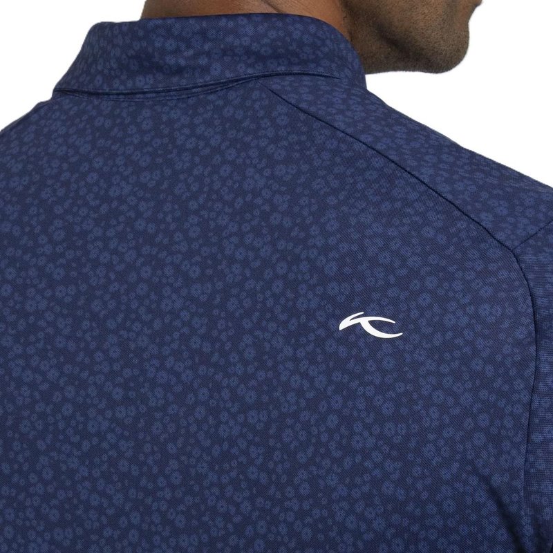 KJUS Lance Printed heren polo, atlanta blue