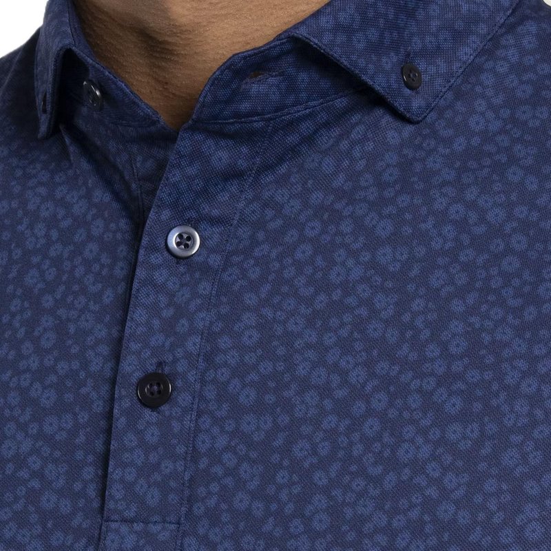 KJUS Lance Printed heren polo, atlanta blue