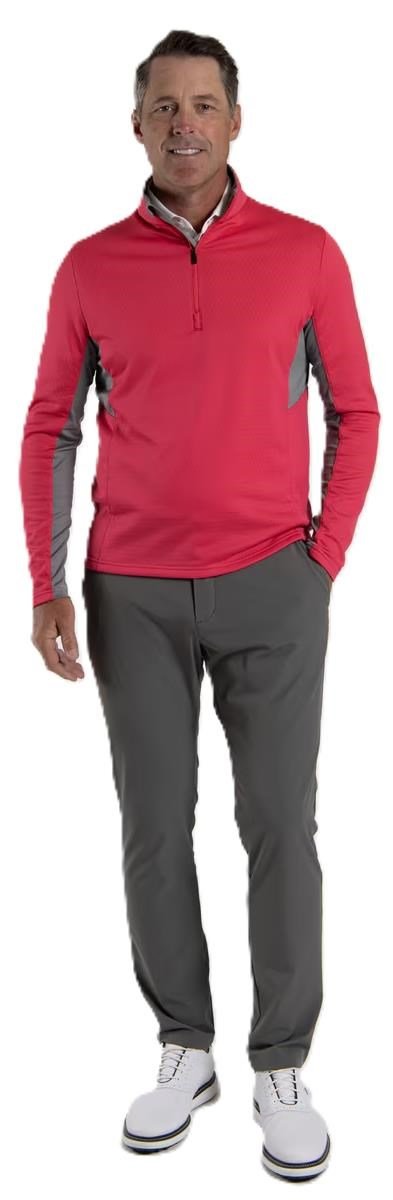 KJUS Hydraulic Midlayer Half-Zip heren sweatshirt, rhubarb/pewter