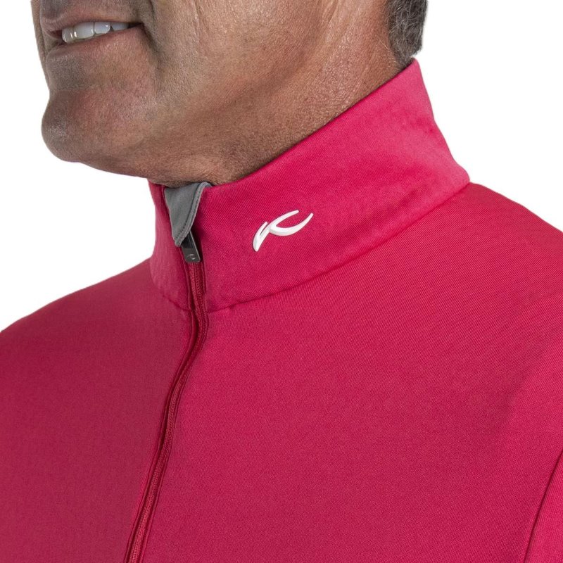 KJUS Hydraulic Midlayer Half-Zip heren sweatshirt, rhubarb/pewter