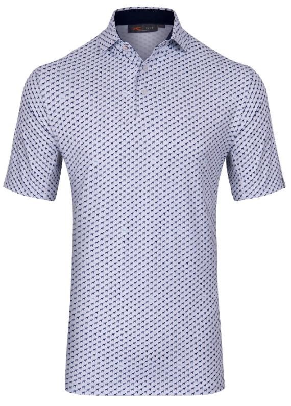 KJUS Golfer heren polo, wit/atlanta blue