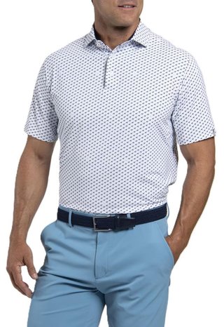 KJUS Golfer heren polo, wit/atlanta blue