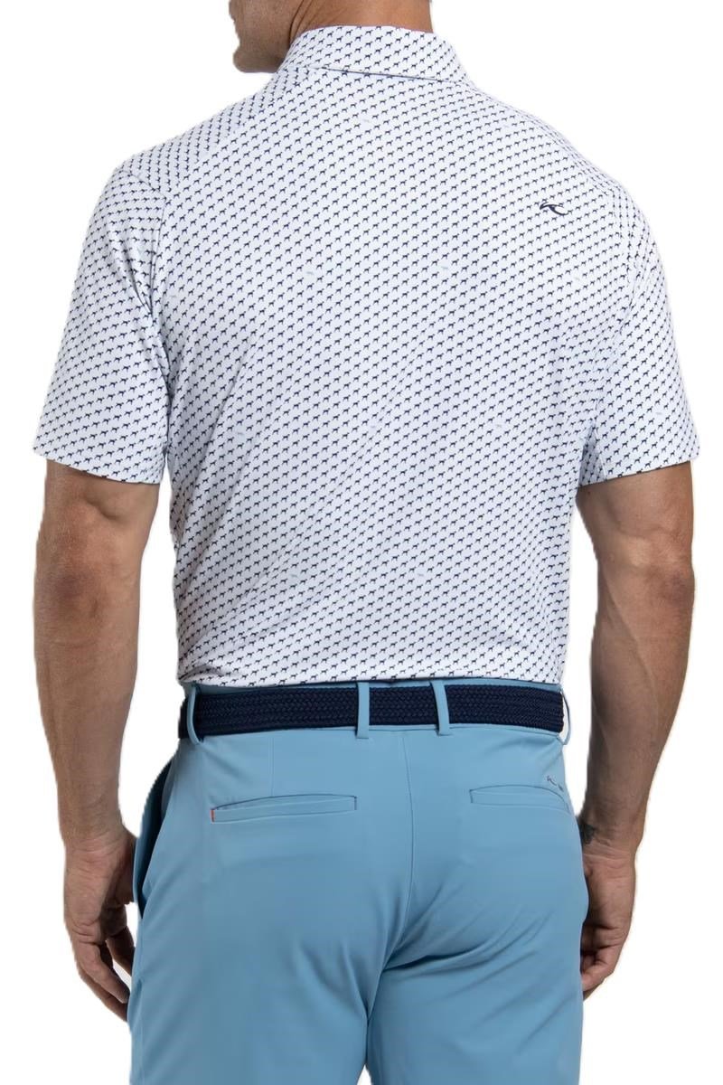 KJUS Golfer heren polo, wit/atlanta blue