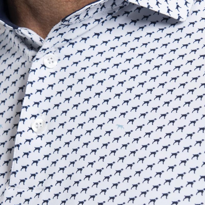 KJUS Golfer heren polo, wit/atlanta blue