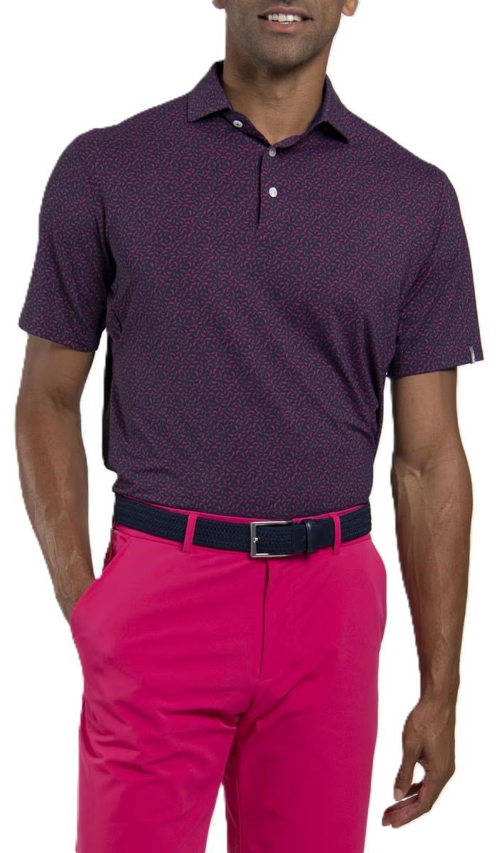 KJUS Golfer heren polo, rhubarb/atlanta blue