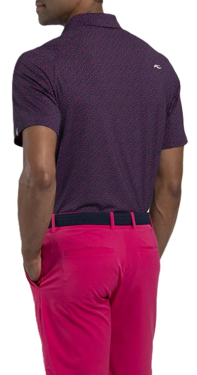 KJUS Golfer heren polo, rhubarb/atlanta blue