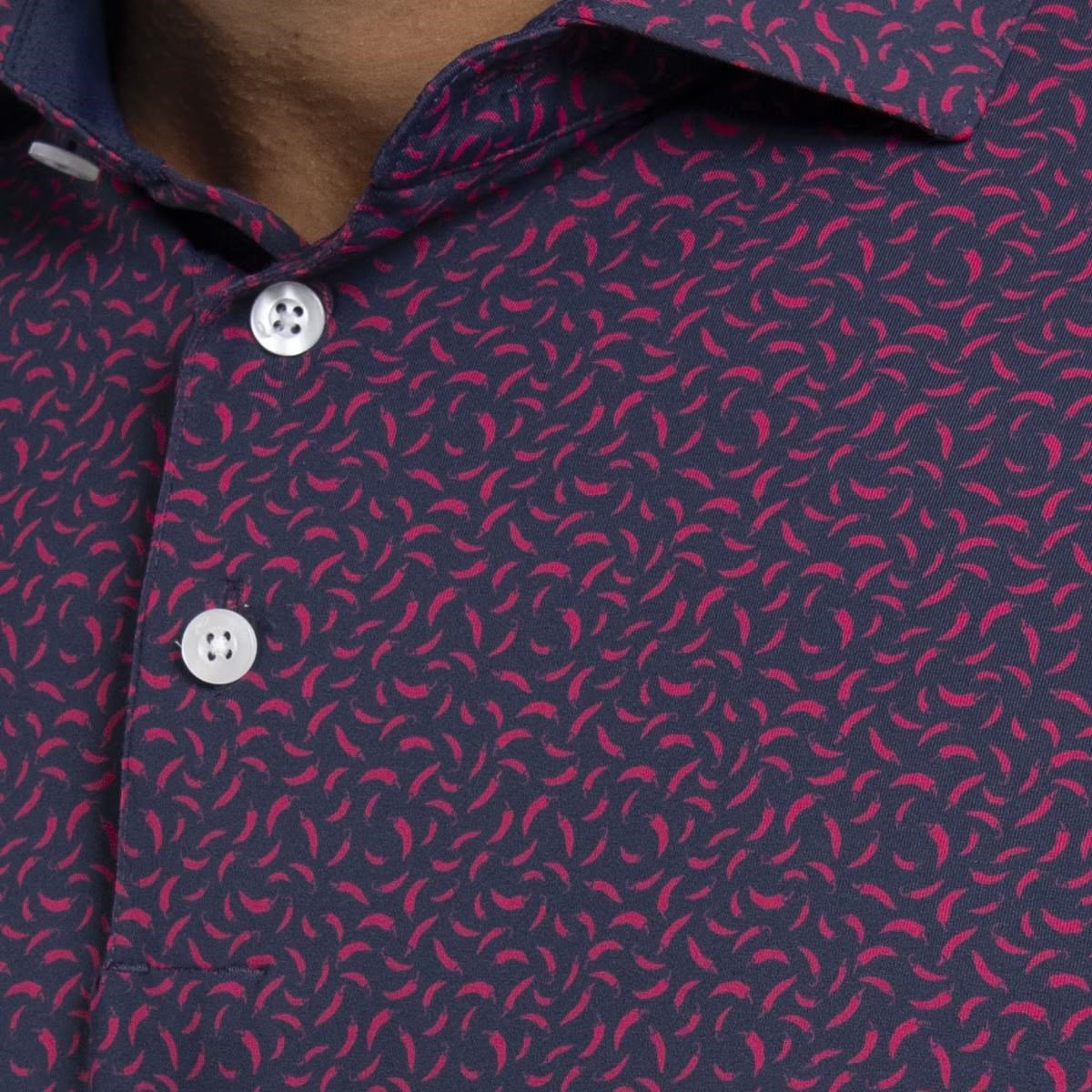 KJUS Golfer heren polo, rhubarb/atlanta blue