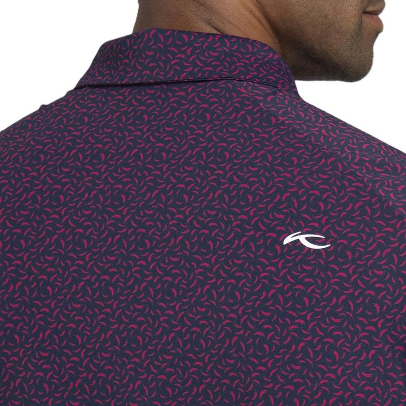 KJUS Golfer heren polo, rhubarb/atlanta blue