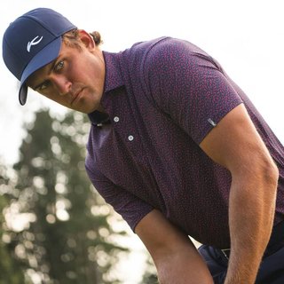 KJUS Golfer heren polo, rhubarb/atlanta blue