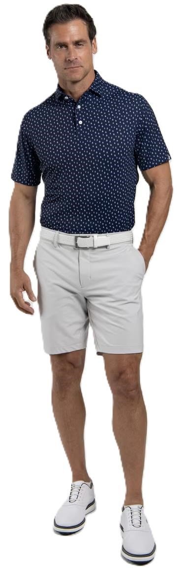 KJUS Golfer heren polo, atlanta blue/white