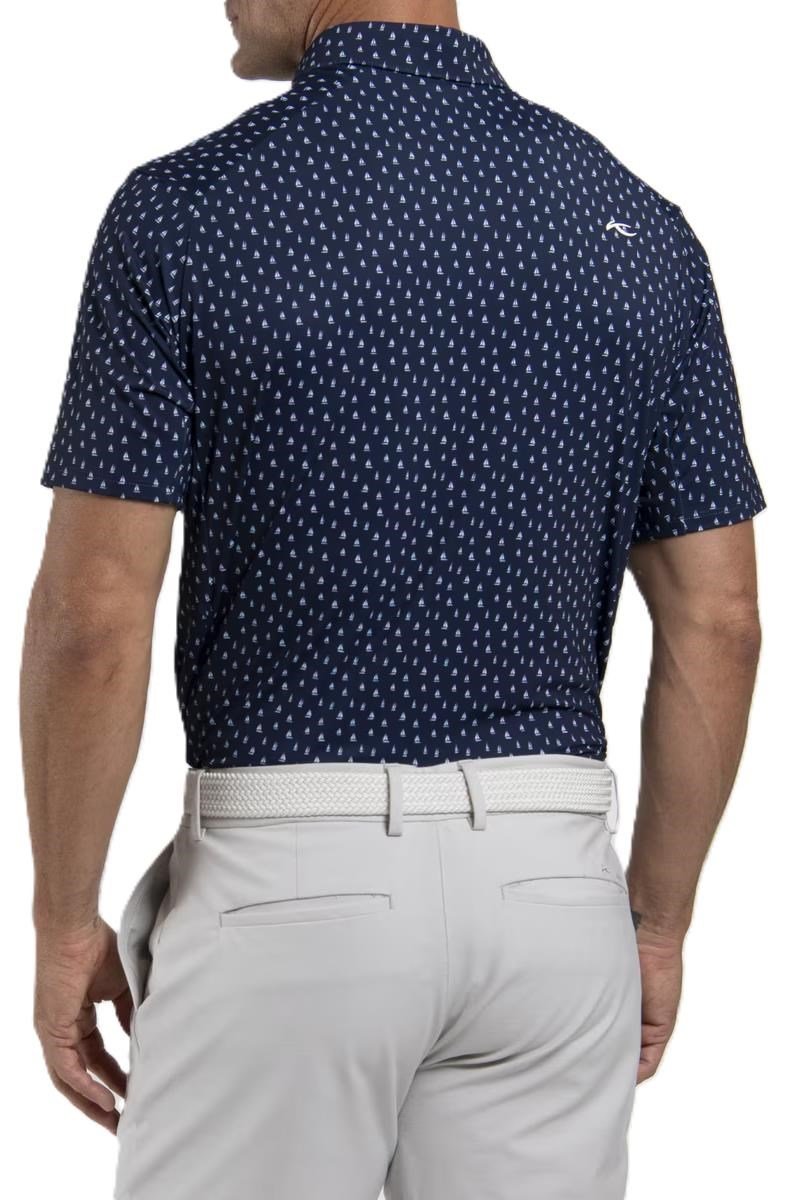 KJUS Golfer heren polo, atlanta blue/white