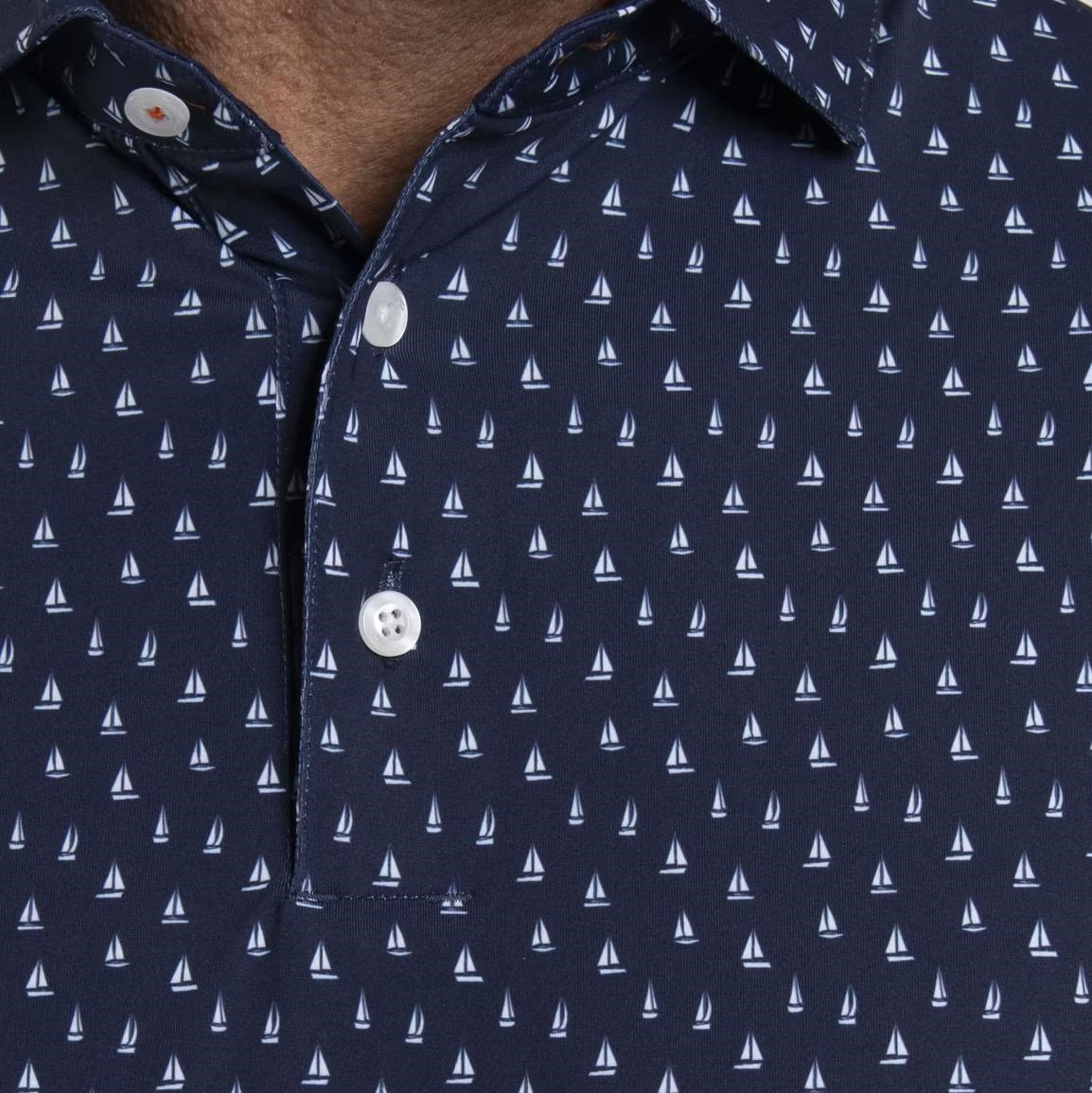 KJUS Golfer heren polo, atlanta blue/white
