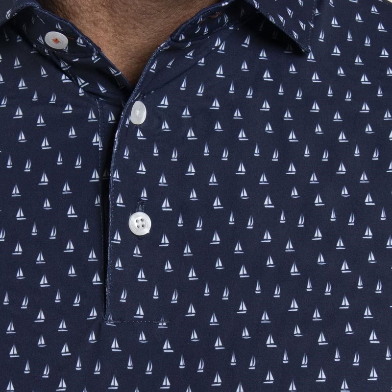 KJUS Golfer heren polo, atlanta blue/white