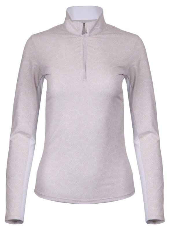 KJUS Sunshine Printed Half-Zip dames sweatshirt, oyster/white