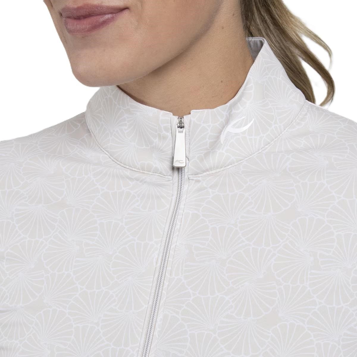 KJUS Sunshine Printed Half-Zip dames sweatshirt, oyster/white