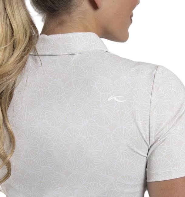 KJUS Enya Printed dames polo, oyster/white