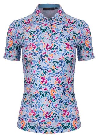 KJUS Enya Printed dames polo, white/poolside