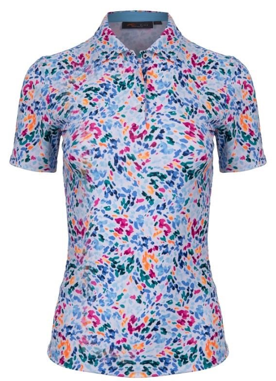 KJUS Enya Printed dames polo, white/poolside