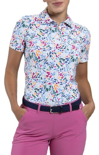 KJUS Enya Printed dames polo, white/poolside