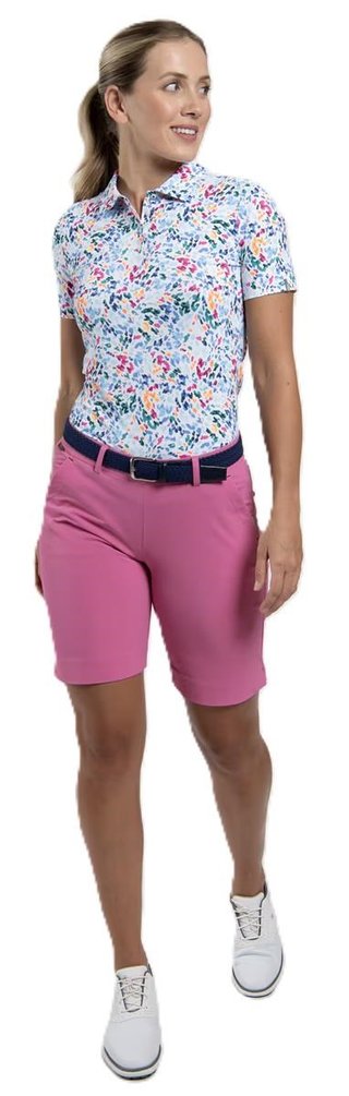 KJUS Enya Printed dames polo, white/poolside