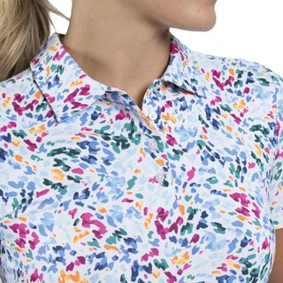KJUS Enya Printed dames polo, white/poolside
