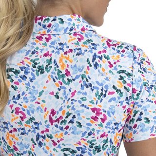 KJUS Enya Printed dames polo, white/poolside