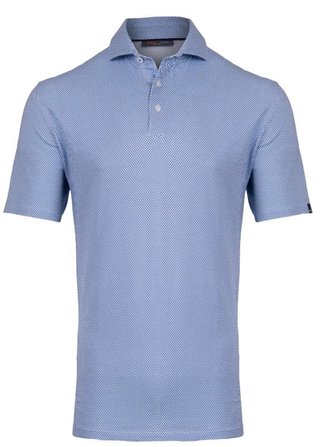 KJUS Hollow Pima Print heren polo, white/catamaran