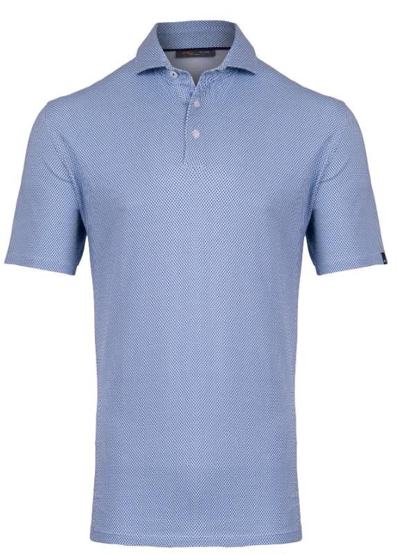 KJUS Hollow Pima Print heren polo, white/catamaran