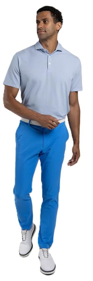 KJUS Hollow Pima Print heren polo, white/catamaran