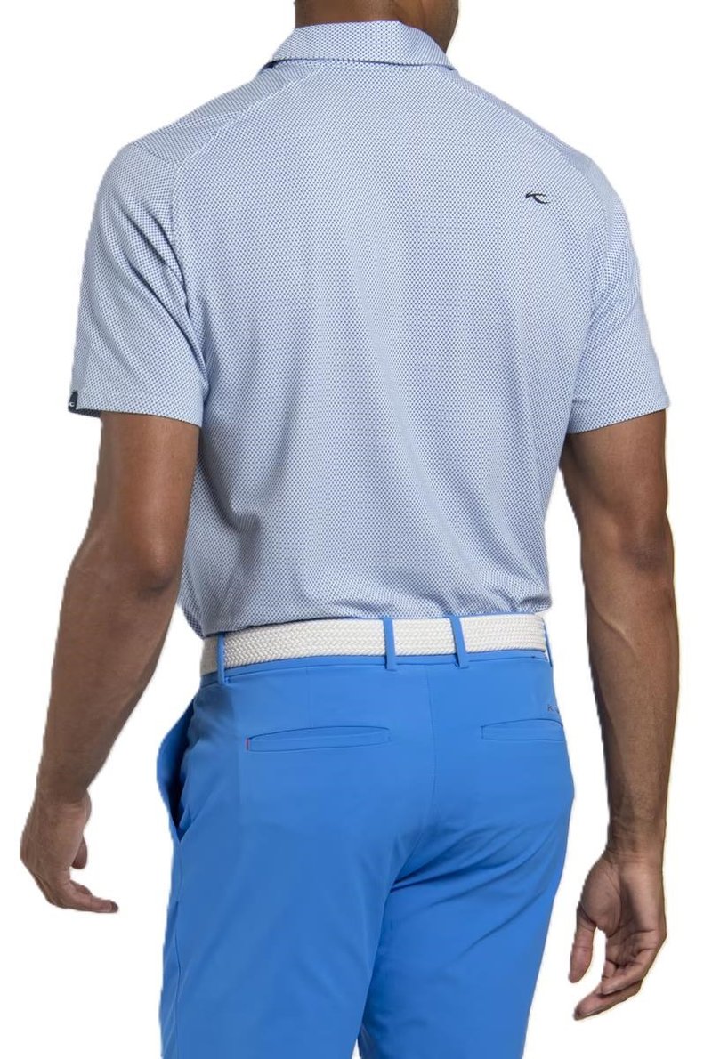 KJUS Hollow Pima Print heren polo, white/catamaran