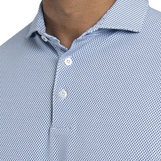 KJUS Hollow Pima Print heren polo, white/catamaran