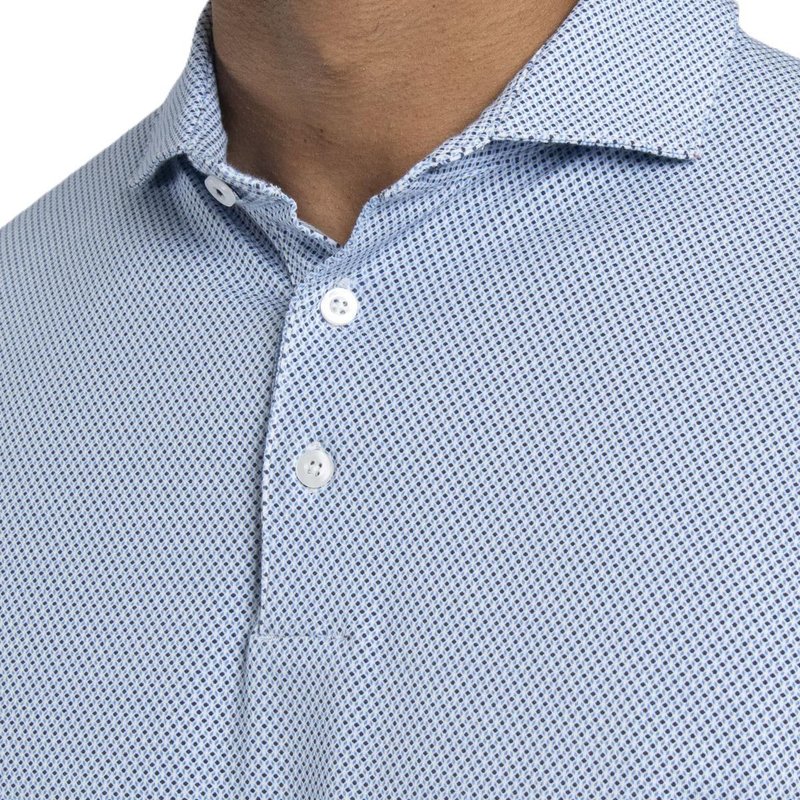 KJUS Hollow Pima Print heren polo, white/catamaran
