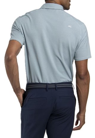 KJUS Hollow Pima Print heren polo, riverbank/white